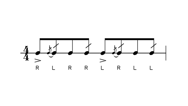 Book Report’s Little Brother drum rudiment notation